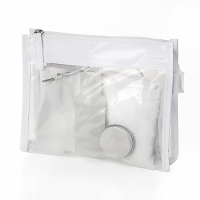 SPA SET in a Clear Transparent PVC White Trim Bag