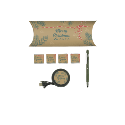 TECH GIFT PACK with Metal Bella Ball Pen Pen, Mirage Cordless Charger & 4 x Neapolitan Chocolate