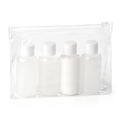 TRAVEL TOILETRY GIFT SET in White in a PVC Bag