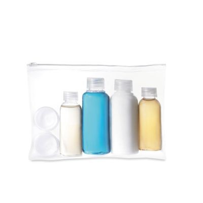 TRAVELLING POUCH with Bottles in White