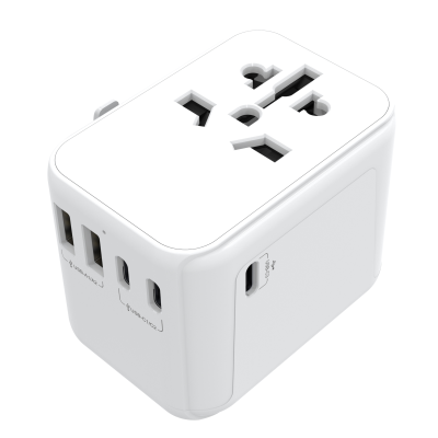 SOLON TRAVEL ADAPTER in White & Black - PROMOTIONAL CORPORATE GIFT