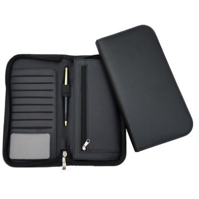 CLAPHAM PU DELUXE ZIP TRAVEL WALLET