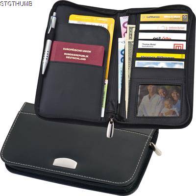 CRISMA DELUXE LEATHER TRAVEL WALLET in Black