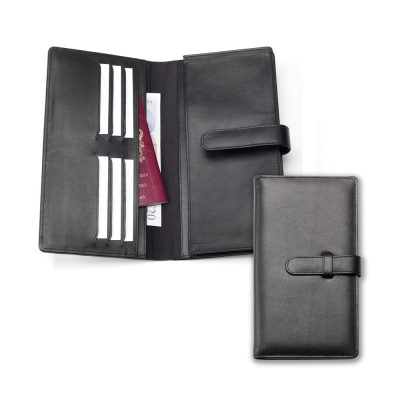 SANDRINGHAM NAPPA LEATHER DELUXE TRAVEL WALLET with Strap