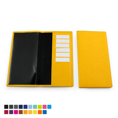 TRAVEL WALLET with One Clear Transparent & One Solid Pocket in Soft Touch Vegan Torino PU