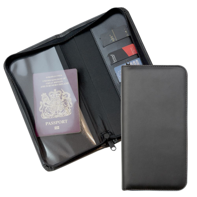ZIP TRAVEL WALLET in Black Belluno