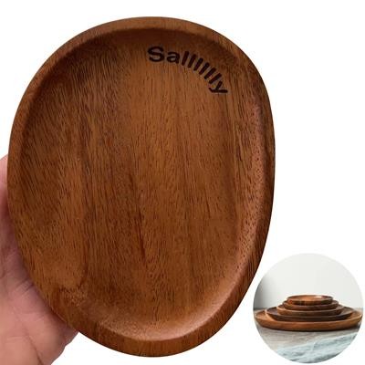 EGG-SHAPED WALNUT TRAY