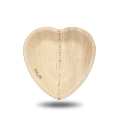 HEART SHAPE PALM LEAF PLATE (16CM)