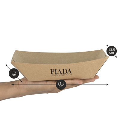 LARGE KRAFT BOAT SHAPE FOOD TRAY