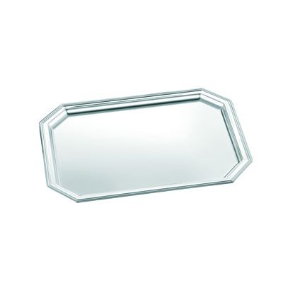 OCTAGONAL METAL SERVING TRAY in Silver