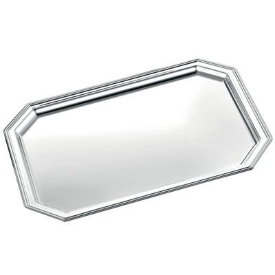 OCTAGONAL METAL TRAY in Silver