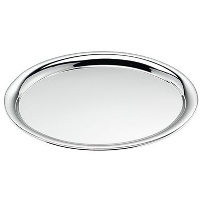 OVAL SHINY SILVER METAL TRAY