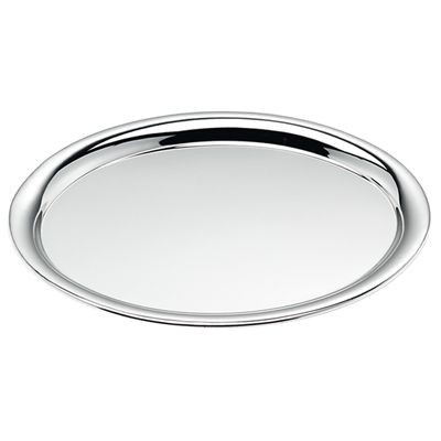 OVAL SILVER CHROME METAL TRAY