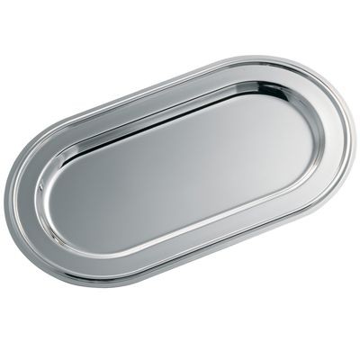 OVAL SILVER CHROME METAL TRAY