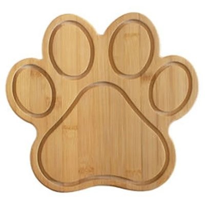 PAW SHAPE SERVING TRAY with 5 Grooves Wood Cutting Board