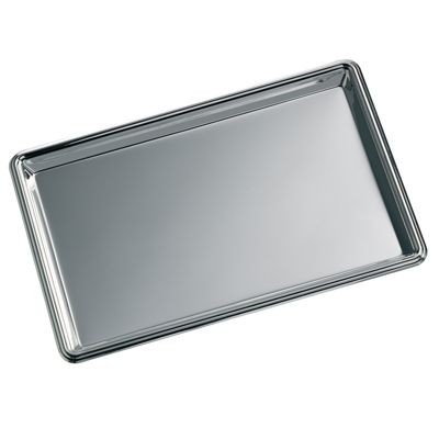 RECTANGULAR SILVER CHROME METAL TRAY