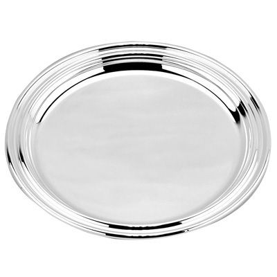 ROUND METAL TRAY in Silver