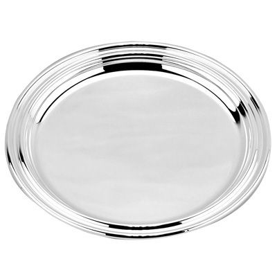 ROUND METAL TRAY in Silver