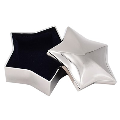 NICKEL PLATED STAR TRINKET BOX