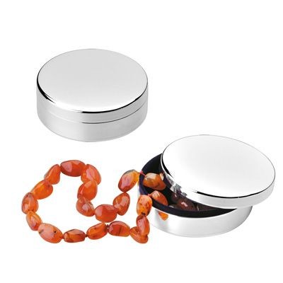 SMALL METAL ROUND TRINKET BOX in Silver