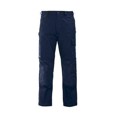 DENIM LIKE FLAT FRONT WAIST PANT TROUSERS in Navy Blue