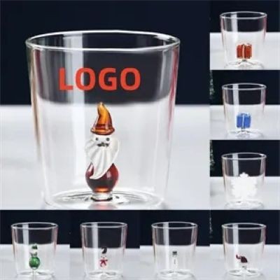 10,15OZ CHRISTMAS GLASS CUP