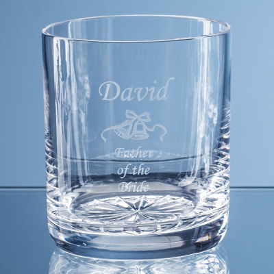 400ML GROSVENOR LEAD CRYSTAL WHISKY TUMBLER WITH STAR CUT BASE