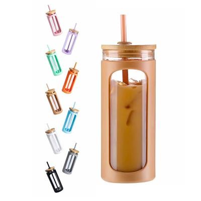 550ML GLASS WATER TUMBLE with Straw & Lid