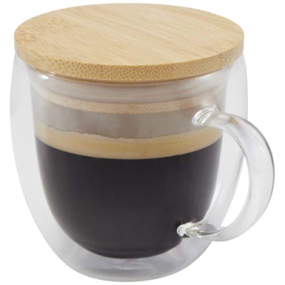 LENORA 250 ML GLASS CUP with Bamboo Lid