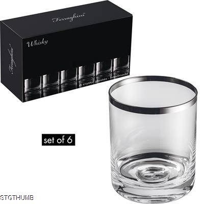 SET OF 6 CRYSTAL WHISKY GLASS