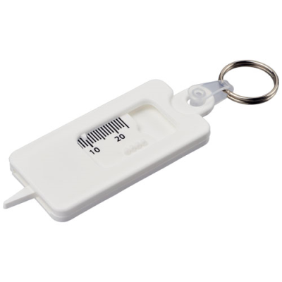 KYM RECYCLED TYRE TREAD CHECK KEYRING CHAIN in White