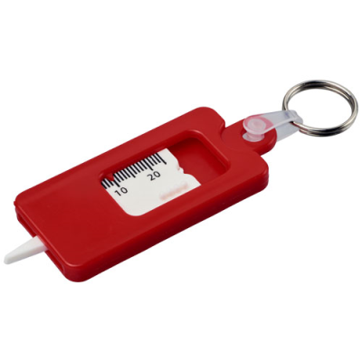 KYM TYRE TREAD CHECK KEYRING CHAIN in Red