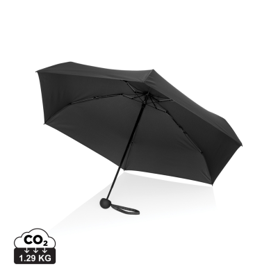 19,5 INCH AWARE RPET SUPER MINI MANUAL 190T PONGEE UMBRELLA in Black