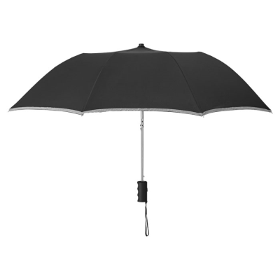 21 INCH 2 FOLDING UMBRELLA in Black