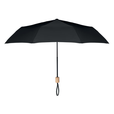 21 INCH RPET FOLDING UMBRELLA in Black