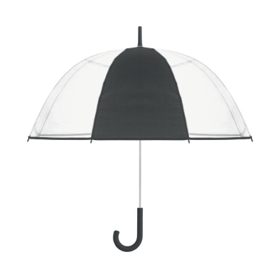 23 INCH CLEAR TRANSPARENT UMBRELLA in Black