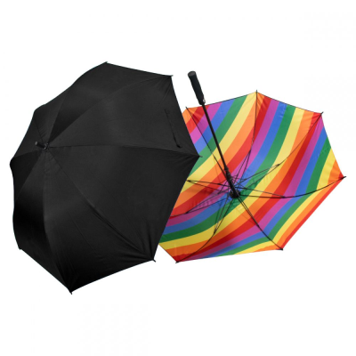 27 INCH AUTOMATIC OPENING GOLF UMBRELLA (UK STOCK: ALL BLACK) - PROMOTIONAL CORPORATE GIFT