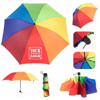 38 INCH 8 PANEL FOLDING ADVERTISING RAINBOW UMBRELLA