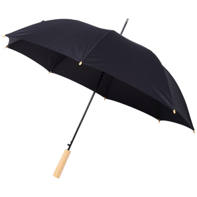 ALINA 23 INCH AUTO OPEN RECYCLED PET UMBRELLA in Solid Black