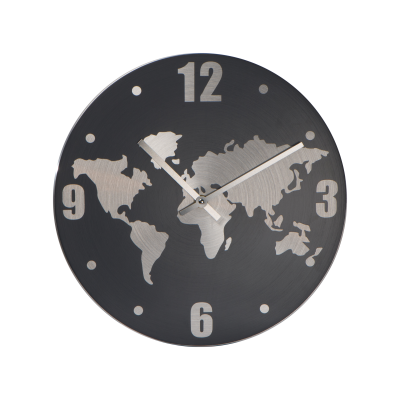 ALUMINIUM WALL CLOCK in Silvergrey