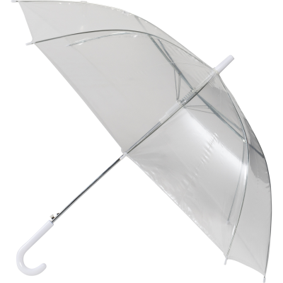 AUTOMATIC CLEAR TRANSPARENT UMBRELLA in White