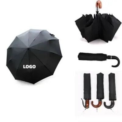 AUTOMATIC FOLDING UMBRELLA with Hook Handle