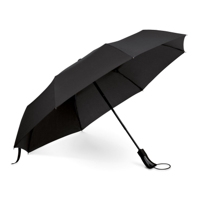 CAMPANELA 190T COMPACT PONGEE UMBRELLA with Automatic Opening & Closing in Black