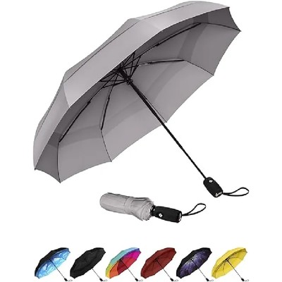 DOUBLE CANOPY VENTED WATERPROOF FOLDING UMBRELLA