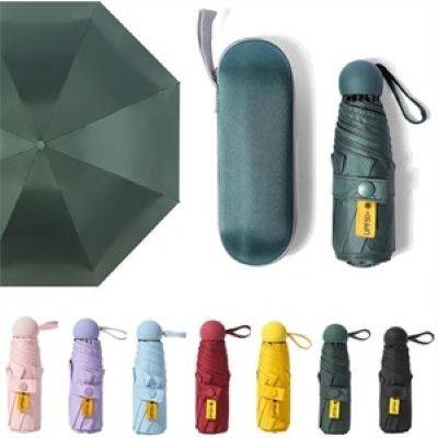 FOLDING TRAVEL UMBRELLA with Capsule Case