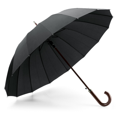 HEDI 16 RIB AUTOMATIC OPENING UMBRELLA in 190T Pongee with Automatic Opening in Black