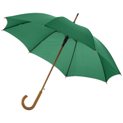 KYLE 23 INCH AUTO OPEN UMBRELLA WOOD SHAFT AND HANDLE in Green