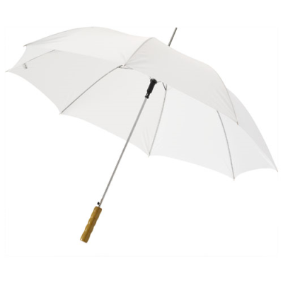 LISA 23 INCH AUTO OPEN UMBRELLA with Wood Handle in White