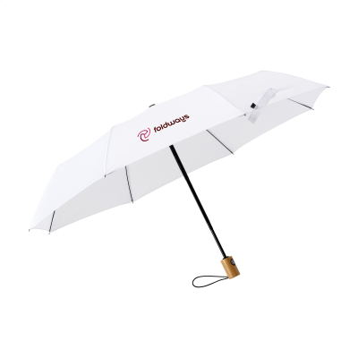MICHIGAN FOLDING RCS RPET UMBRELLA 21 INCH in White