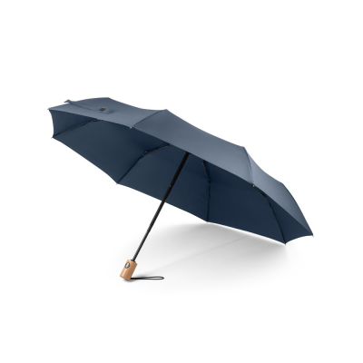 RIVER TELESCOPIC UMBRELLA in 190T Recycled Polyester in Blue